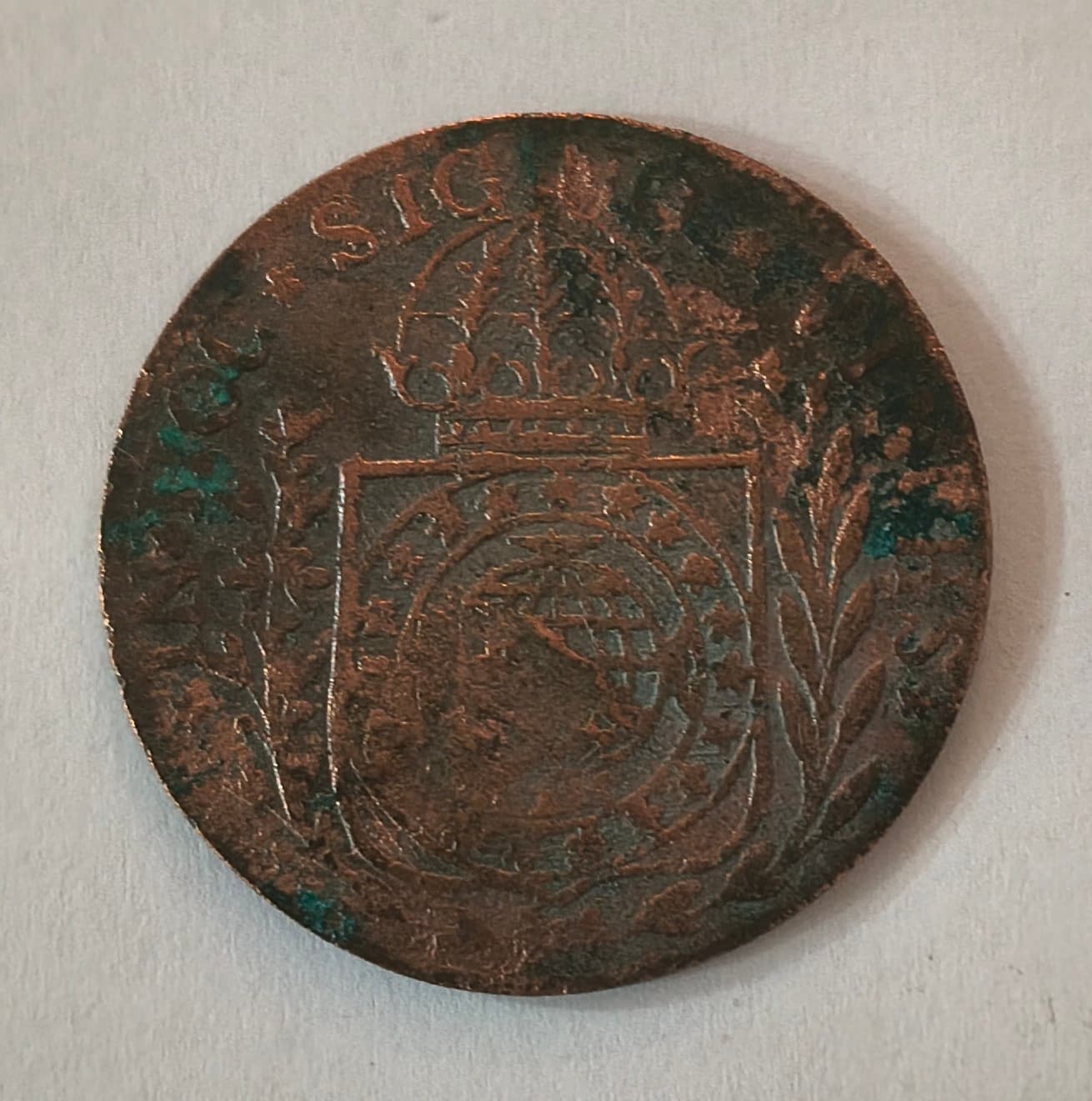 C713 - BRASIL 40 REIS 1828C CARIMBO CABANO DE 10 - BC. - Imagem 2