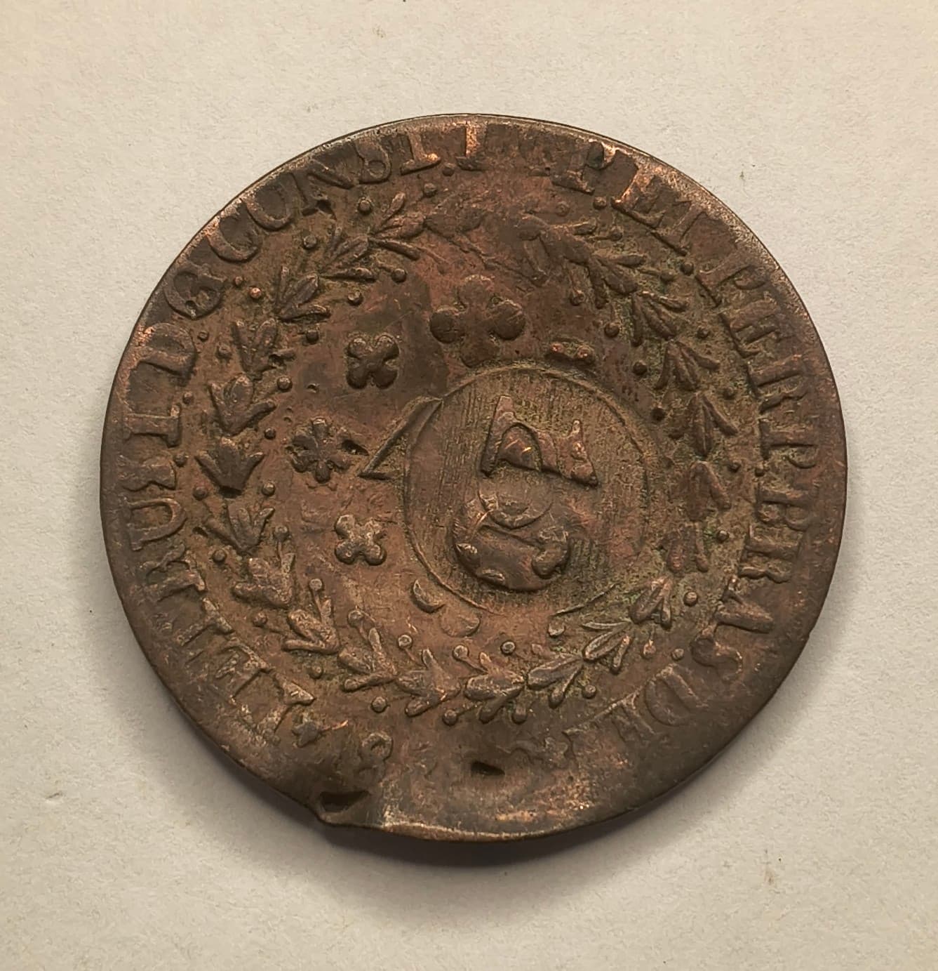 C713 - 40 REIS 1828C CARIMBO GERAL DE 10 - BC.