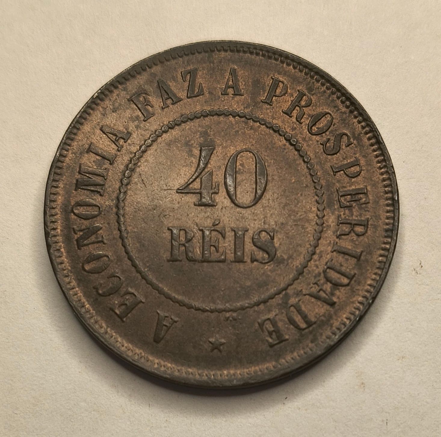 B827 - 40 REIS 1909 - S/FC. - Imagem 2