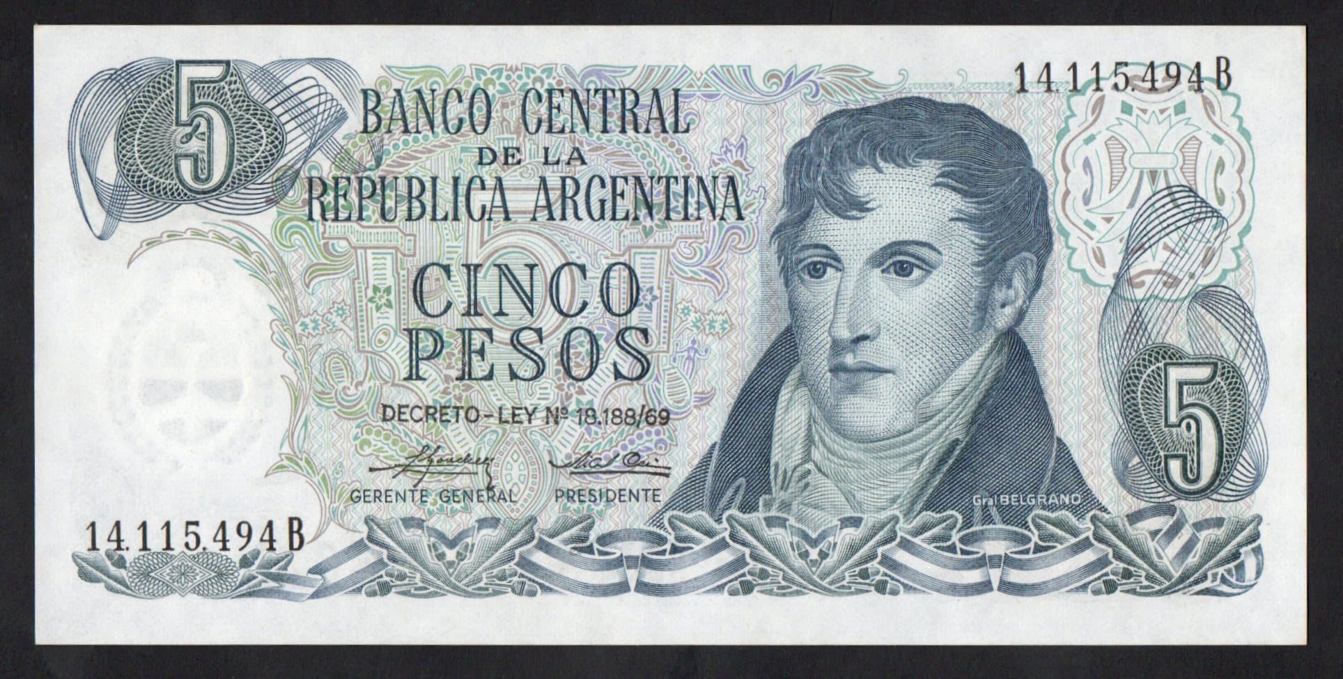 P#288 - 5 PESOS -  1971